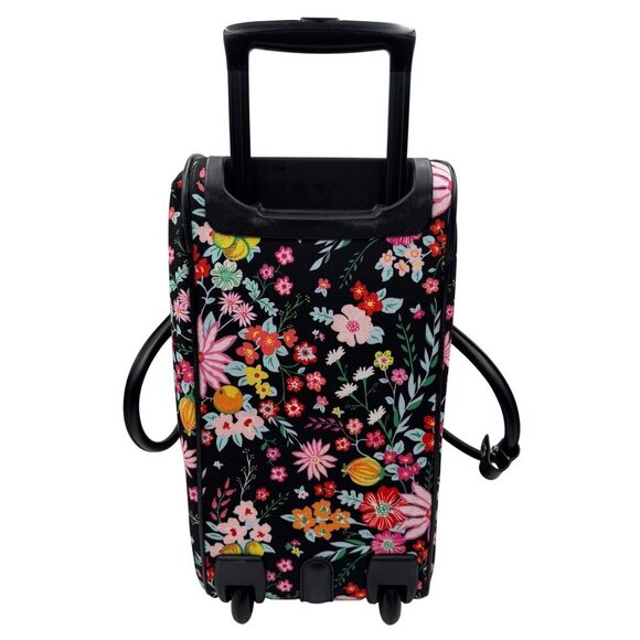 Vera Bradley Tangerine Twist Wheeled Carry-On Luggage Bag Black Floral - Picture 6 of 9